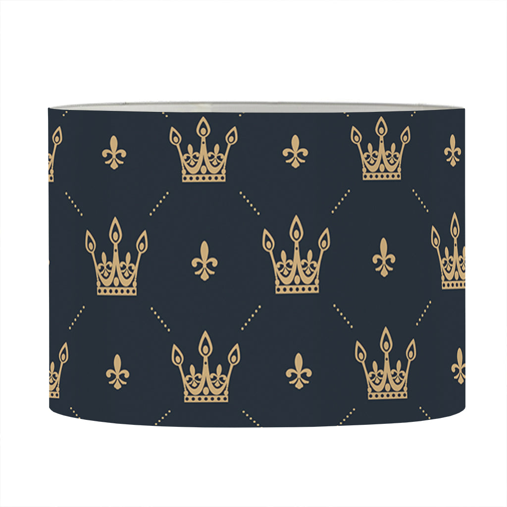 Vintage Crown Pattern Print Drum Lamp Shade