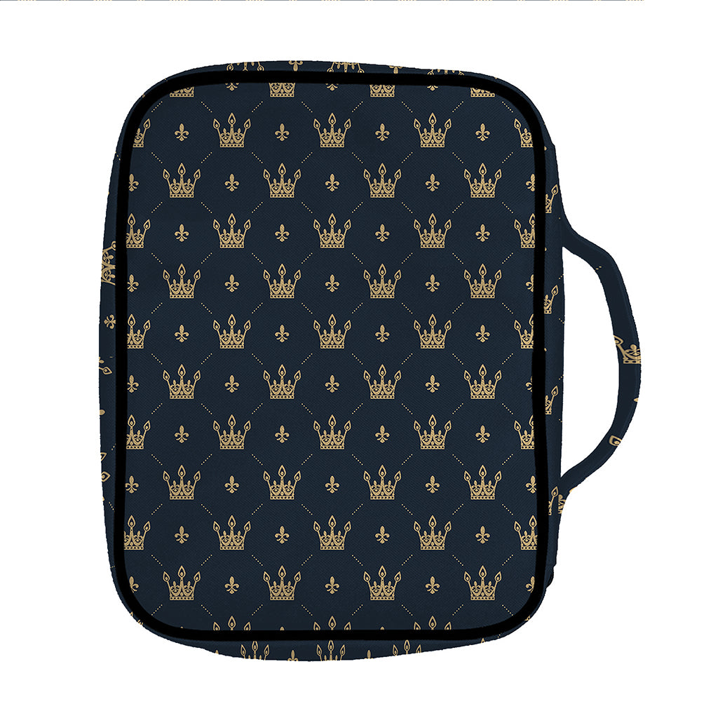 Vintage Crown Pattern Print Front Pocket Bible Bag