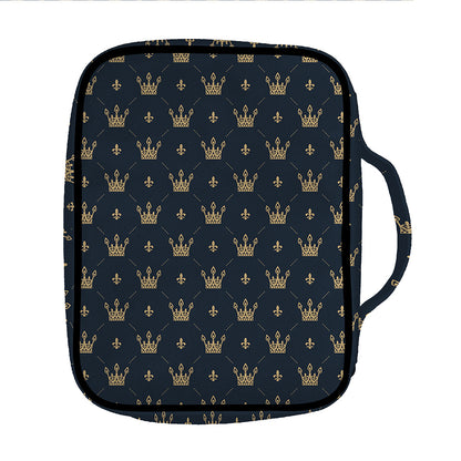 Vintage Crown Pattern Print Front Pocket Bible Bag