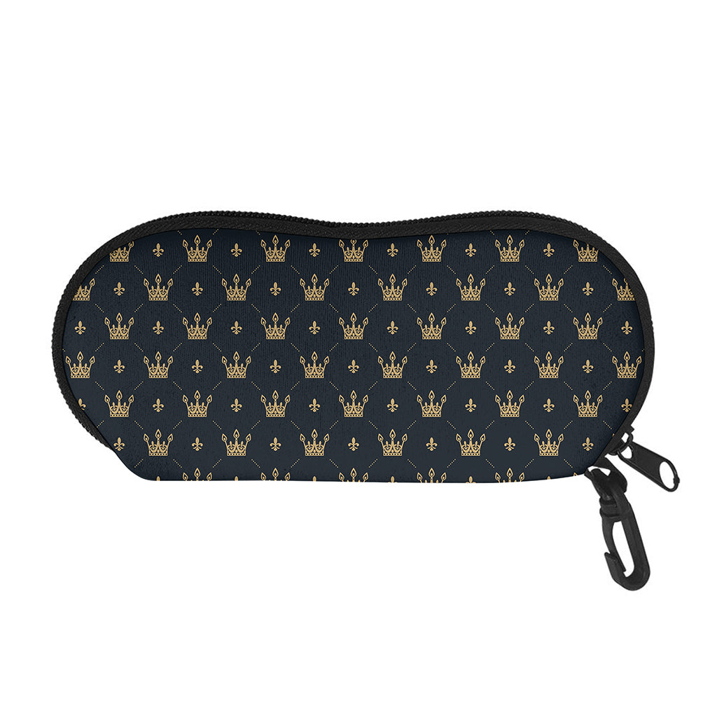Vintage Crown Pattern Print Glasses Case
