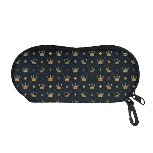 Vintage Crown Pattern Print Glasses Case