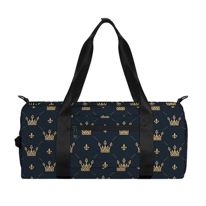 Vintage Crown Pattern Print Gym Bag