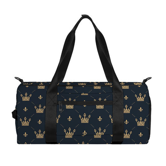 Vintage Crown Pattern Print Gym Bag