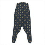 Vintage Crown Pattern Print Hammer Pants