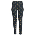 Vintage Crown Pattern Print High-Waisted Pocket Leggings