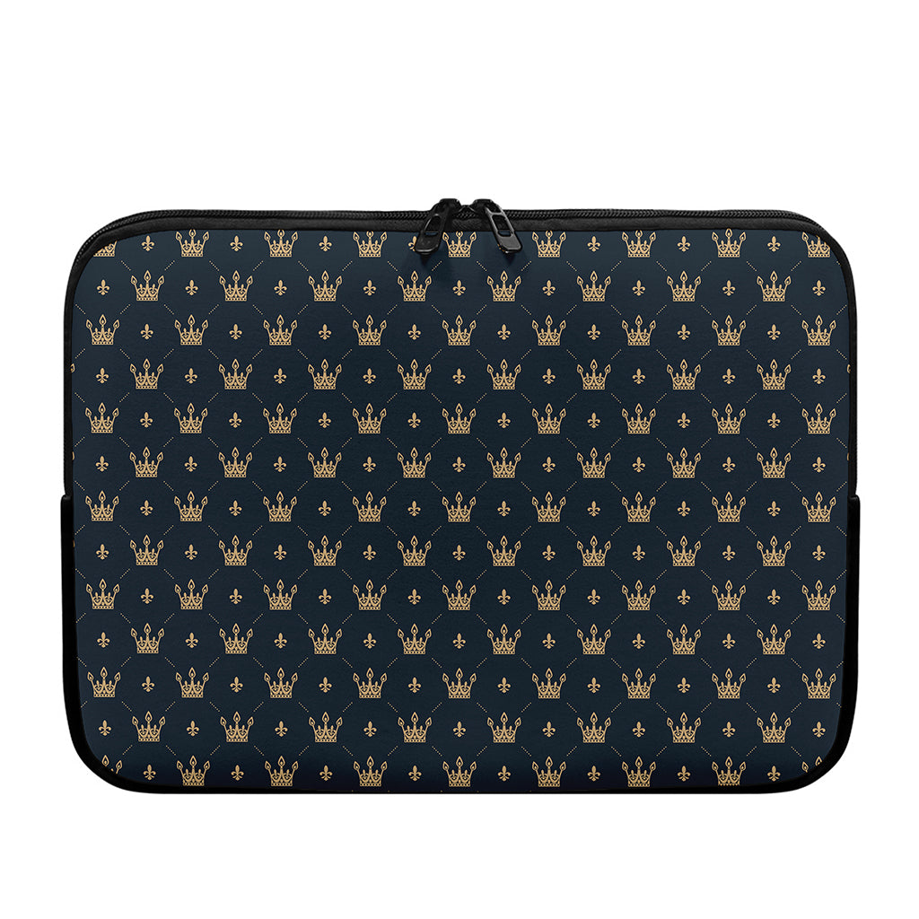 Vintage Crown Pattern Print Laptop Sleeve