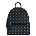 Vintage Crown Pattern Print Leather Backpack