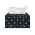 Vintage Crown Pattern Print Leather Tissue Box Cover