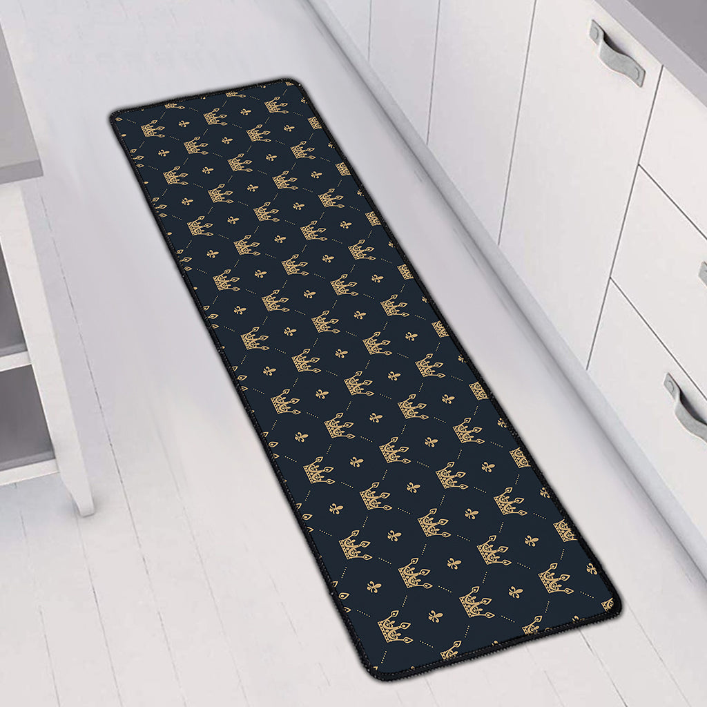 Vintage Crown Pattern Print Long Kitchen Mat