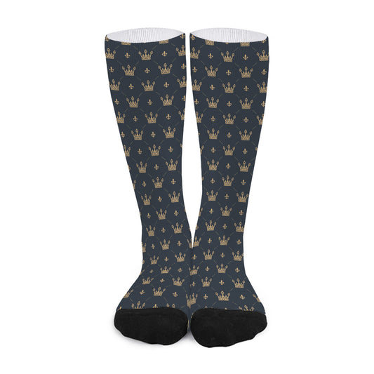 Vintage Crown Pattern Print Long Socks