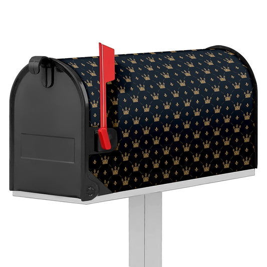 Vintage Crown Pattern Print Mailbox Cover