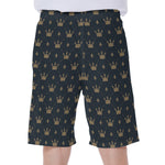 Vintage Crown Pattern Print Men's Beach Shorts