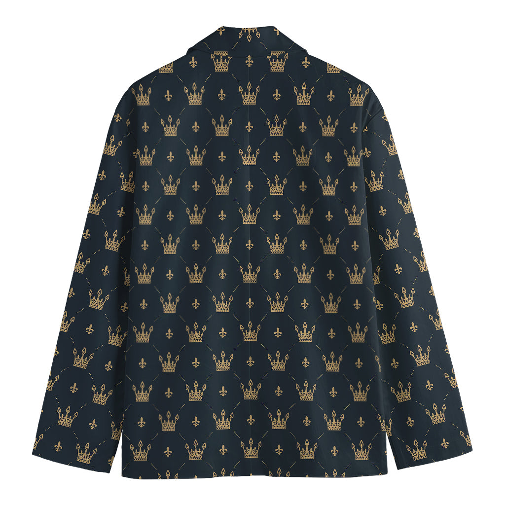 Vintage Crown Pattern Print Men's Blazer