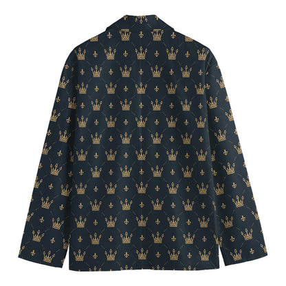 Vintage Crown Pattern Print Men's Blazer