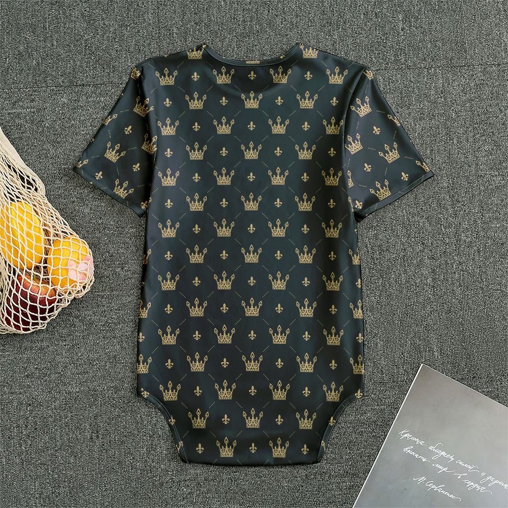 Vintage Crown Pattern Print Men's Bodysuit