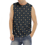 Vintage Crown Pattern Print Men's Fitness Tank Top