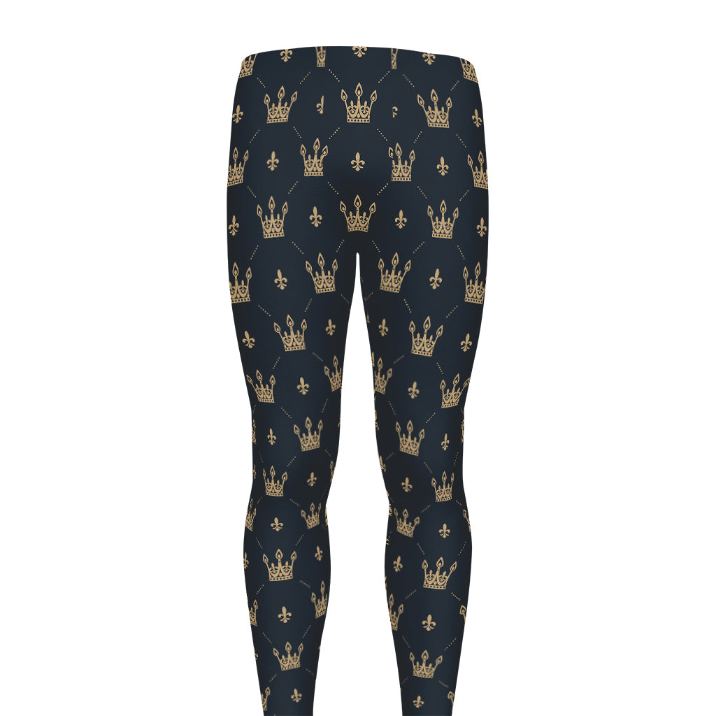 Vintage Crown Pattern Print Men's leggings
