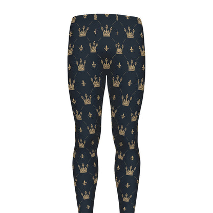 Vintage Crown Pattern Print Men's leggings