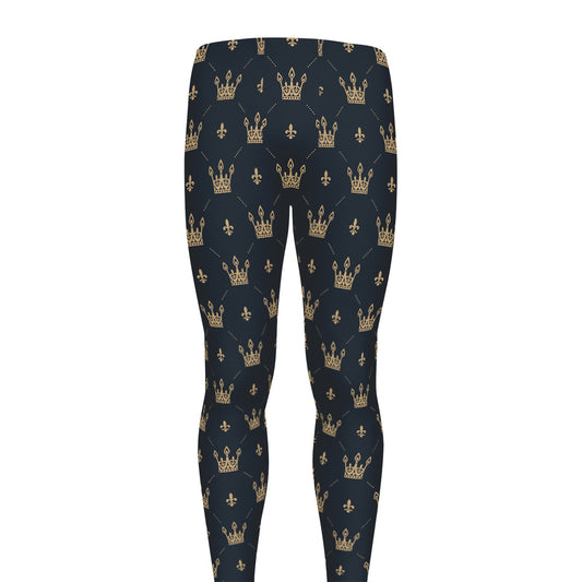 Vintage Crown Pattern Print Men's leggings