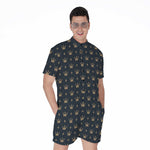 Vintage Crown Pattern Print Men's Rompers