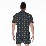 Vintage Crown Pattern Print Men's Rompers