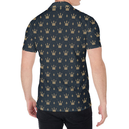 Vintage Crown Pattern Print Men's Shirt