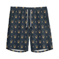 Vintage Crown Pattern Print Men's Athletic Shorts