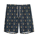 Vintage Crown Pattern Print Men's Sports Shorts