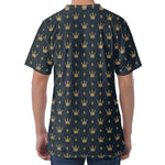 Vintage Crown Pattern Print Men's Velvet T-Shirt