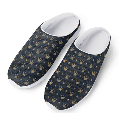 Vintage Crown Pattern Print Mesh Casual Shoes