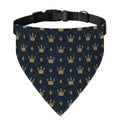 Vintage Crown Pattern Print Over The Collar Dog Bandana