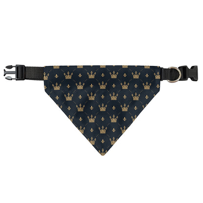 Vintage Crown Pattern Print Over The Collar Dog Bandana