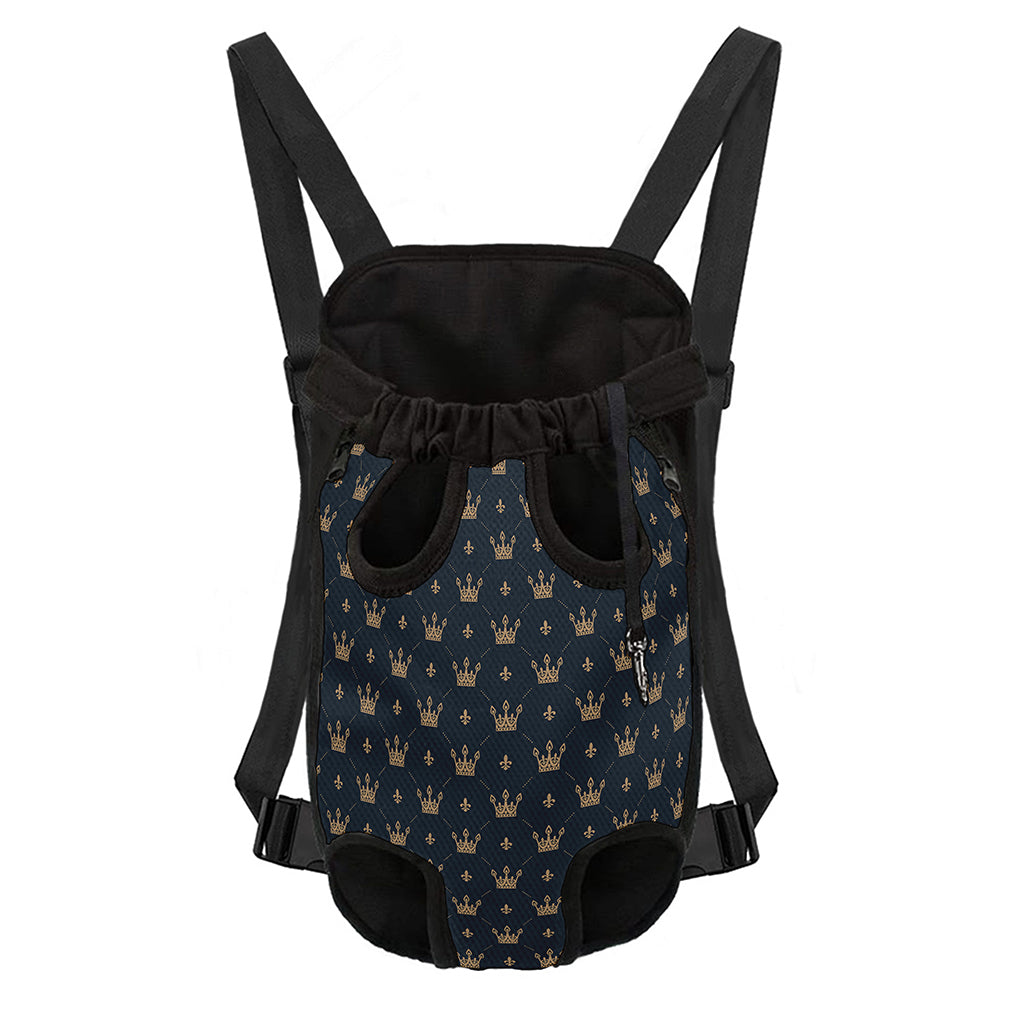 Vintage Crown Pattern Print Pet Carrier Backpack