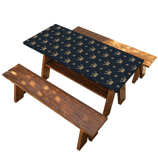Vintage Crown Pattern Print Picnic Table Cover