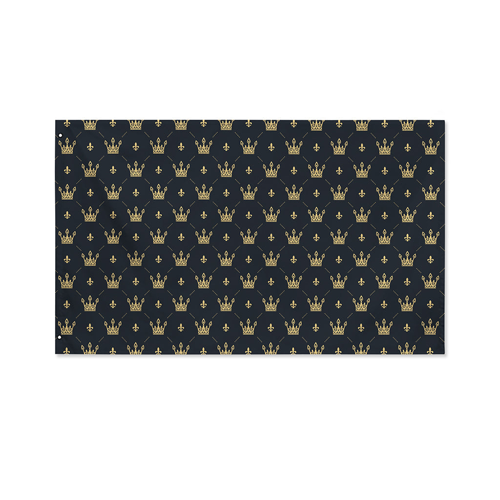 Vintage Crown Pattern Print Polyester Flag