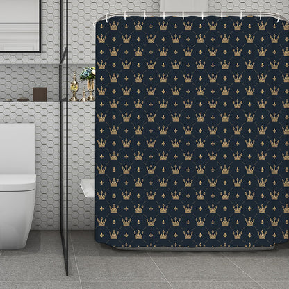 Vintage Crown Pattern Print Polyester Shower Curtain