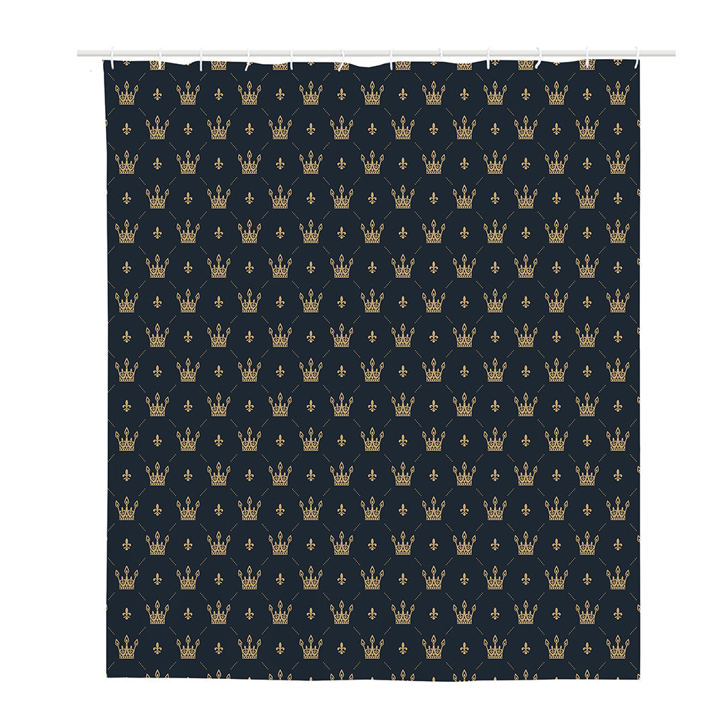 Vintage Crown Pattern Print Polyester Shower Curtain