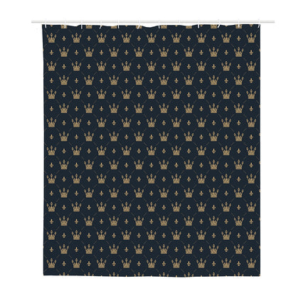 Vintage Crown Pattern Print Polyester Shower Curtain