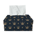 Vintage Crown Pattern Print Rectangle Tissue Box Cover