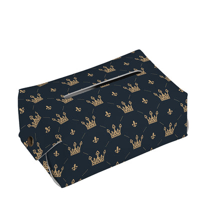 Vintage Crown Pattern Print Rectangle Tissue Box Cover