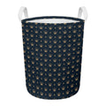 Vintage Crown Pattern Print Round Laundry Basket