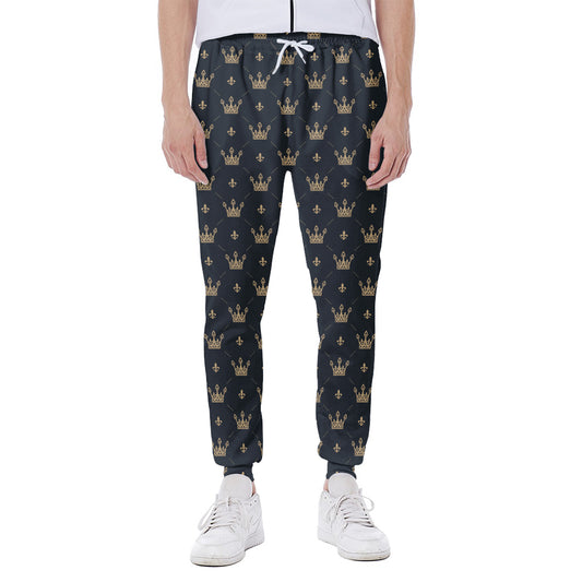 Vintage Crown Pattern Print Scuba Joggers