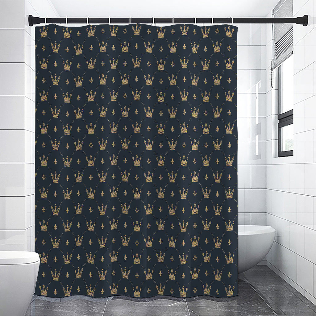 Vintage Crown Pattern Print Shower Curtain