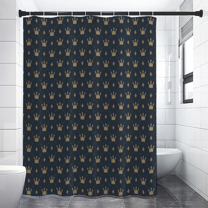 Vintage Crown Pattern Print Shower Curtain