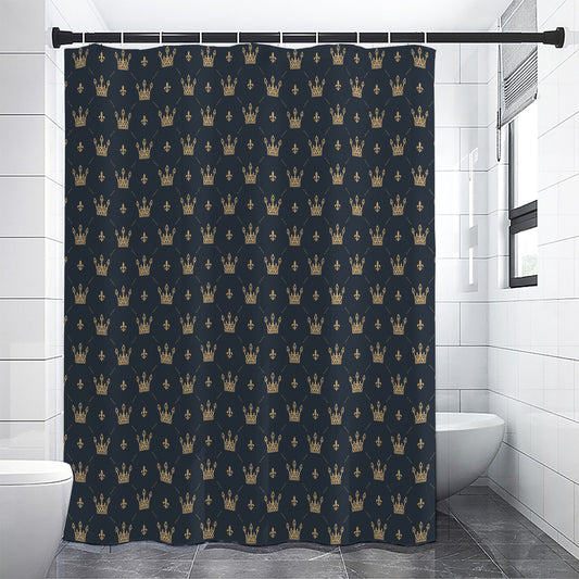 Vintage Crown Pattern Print Shower Curtain