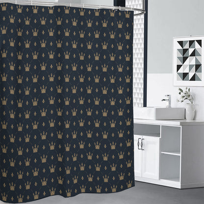 Vintage Crown Pattern Print Shower Curtain