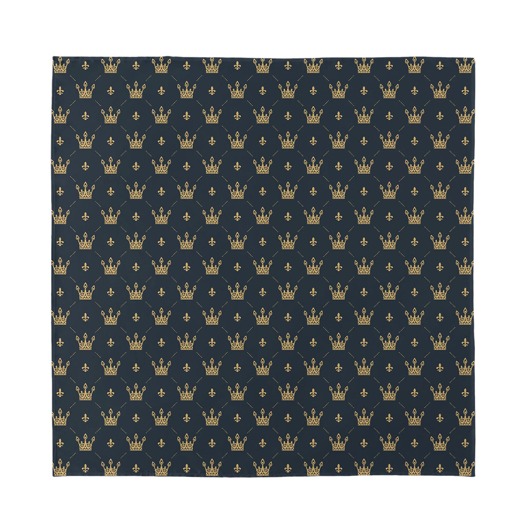 Vintage Crown Pattern Print Silk Bandana
