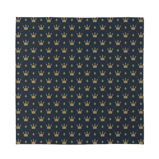 Vintage Crown Pattern Print Silk Bandana