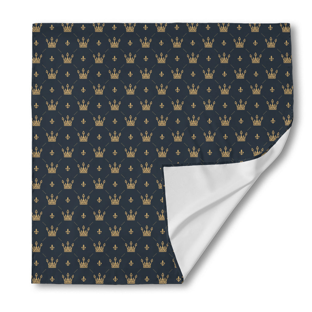 Vintage Crown Pattern Print Silk Bandana