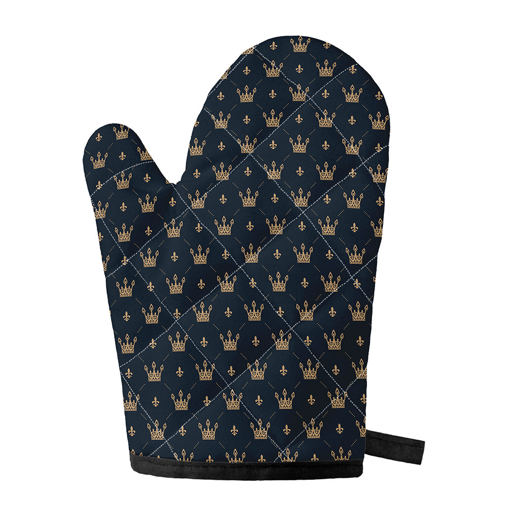 Vintage Crown Pattern Print Single Oven Mitt